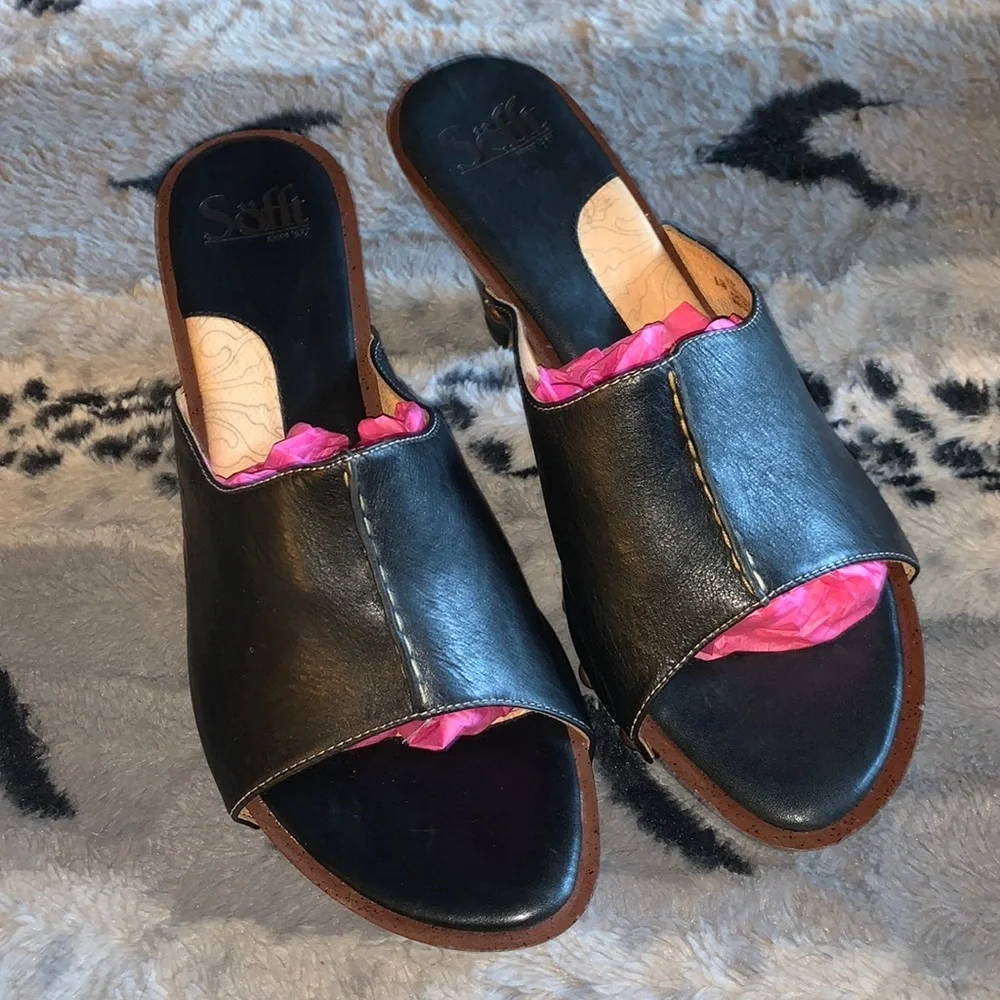 Sofft Leather Open Toe Sandals / Heels — 9.5